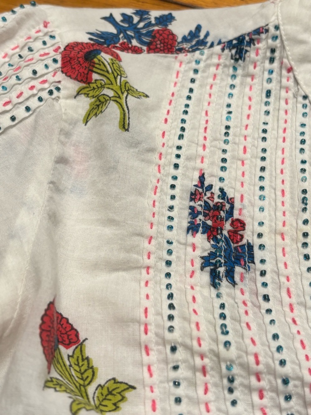 Roberta Roller Rabbit Floral Embroidered Tunic Top - Picture 7 of 7
